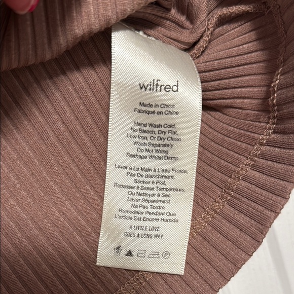 Aritzia Brown Off-Shoulder Ribbed Top - Picture 3 of 3